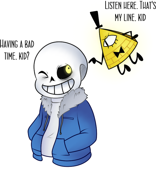 Sans And Bill By Featherletters - Undertale And Gravity Falls Crossover (673x717)