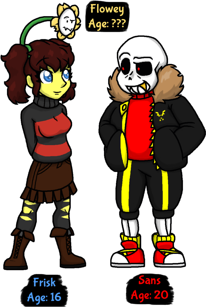 Underfell Frisk, Sans And Flowey Redesign By Eeveewhite97 - Fell Frisk X Fell Sans (772x1034)