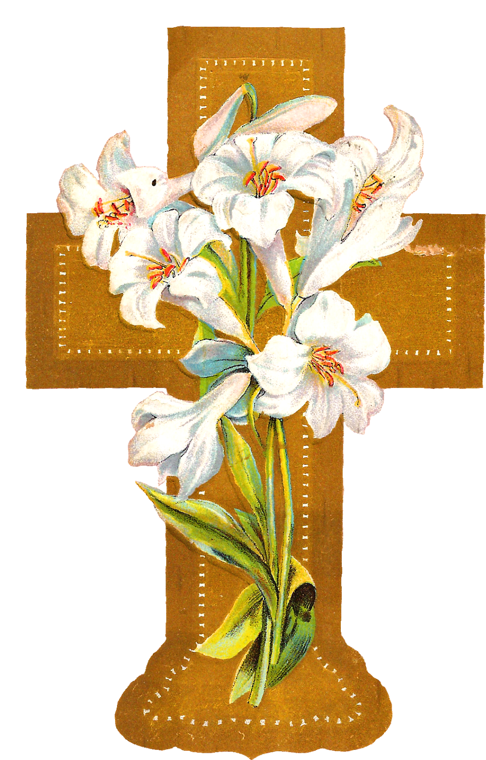 Flowers Crosses Clip Art - Cross With Flowers Png (1049x1600)