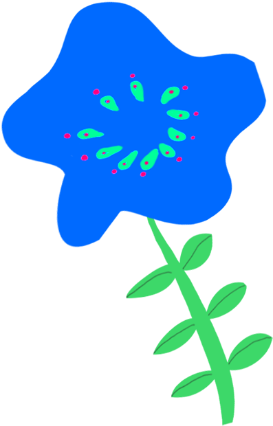 Blue Flower Drawing For Decoration - Flower (553x709)