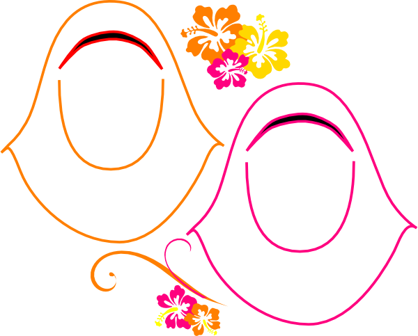 Faceless Hijab Hibiscus Clip Art - Island Baby - Pink Mousepad (600x483)