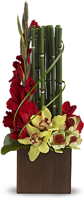 Teleflora's Fantasy Found - Flower Arrangements With Bamboo (400x400)