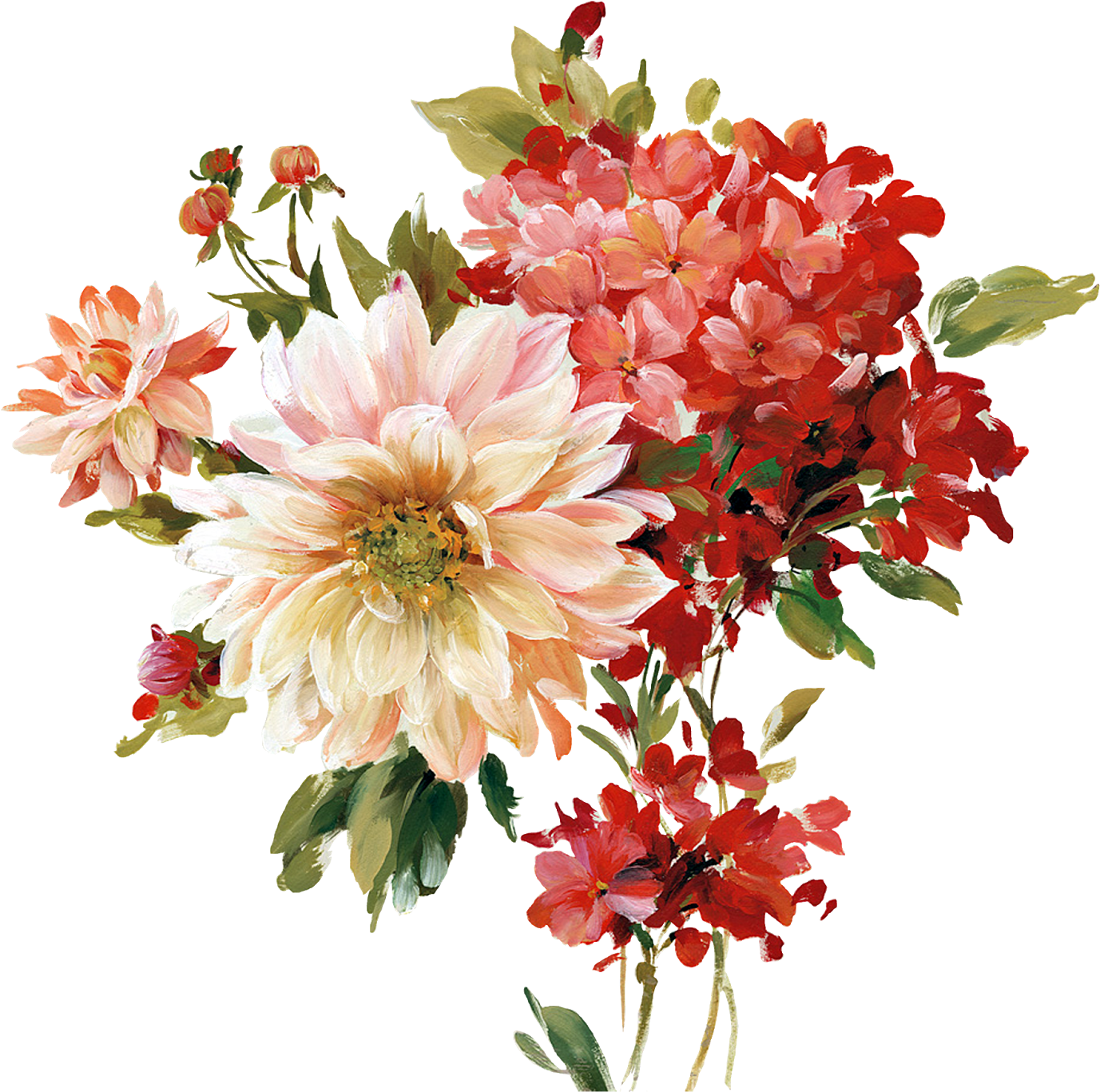 Click On Image To Enlarge - Flower Painting Png (1600x1524)