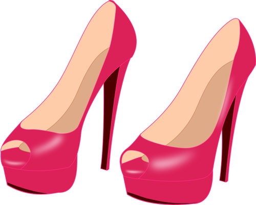 Brown High Heels - Pink High Heels Clip Art (500x400)