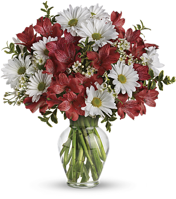 Shop For Alstroemeria - Dozen Roses In A Vase (400x400)