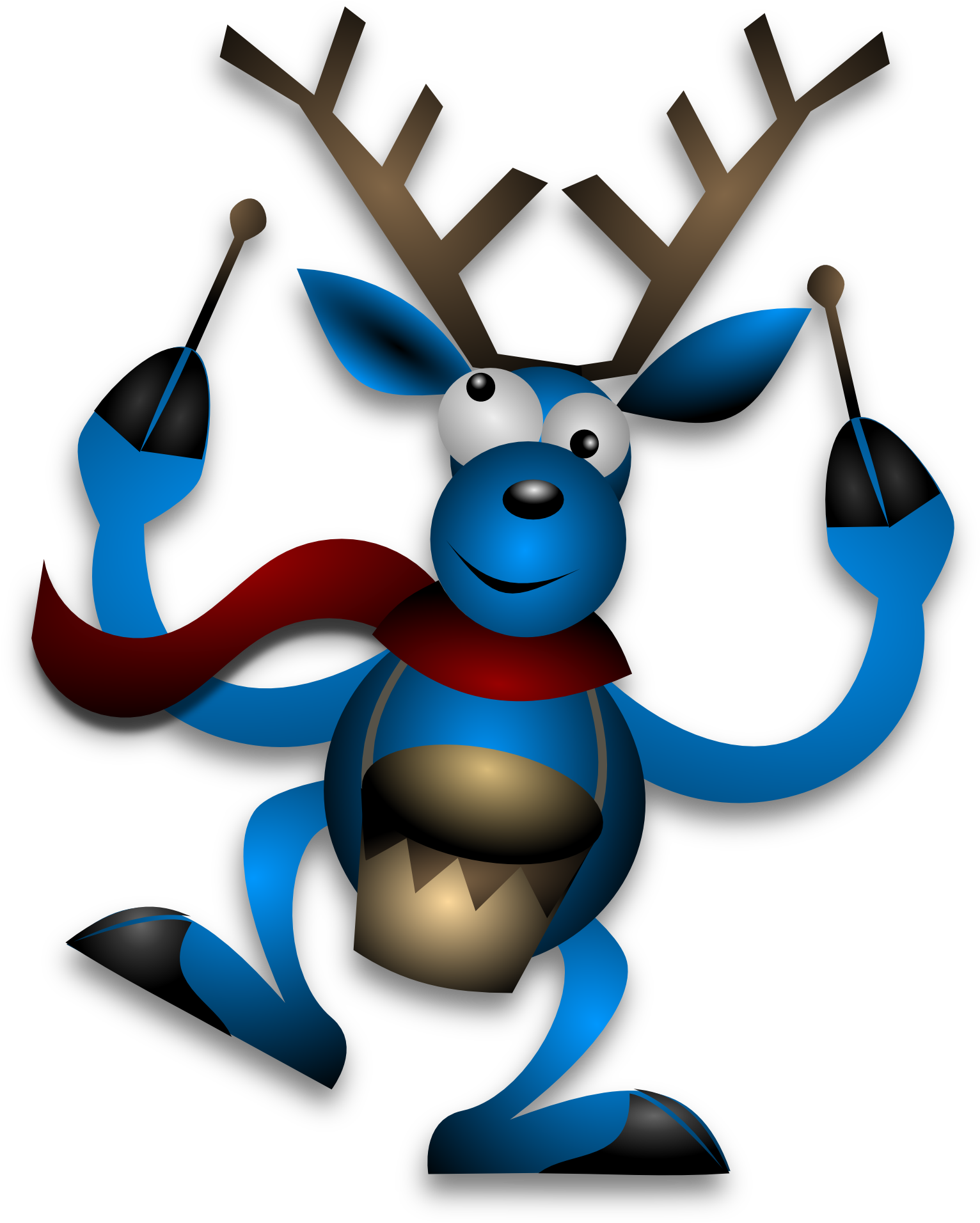 Clip Art - Blue Reindeer (1020x1280)