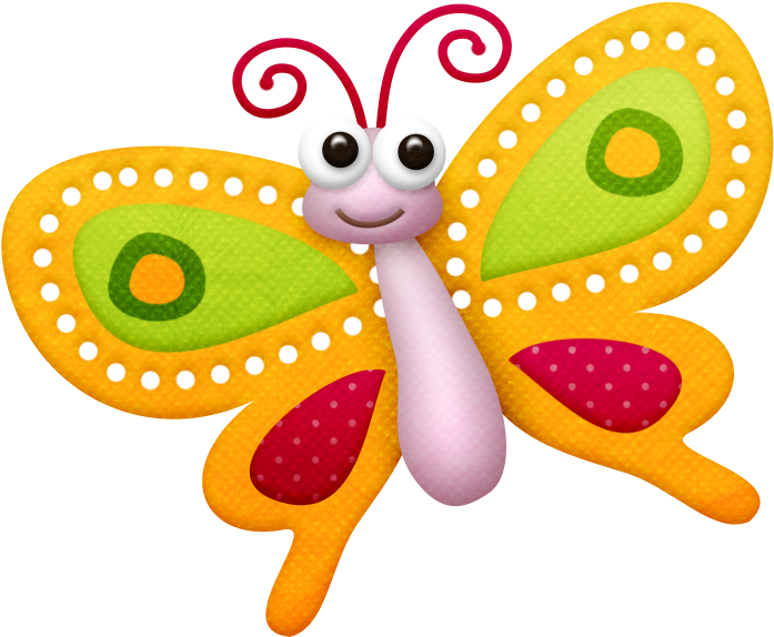 Borboletas & Joaninhas E - Cartoon Butterfly (750x690)