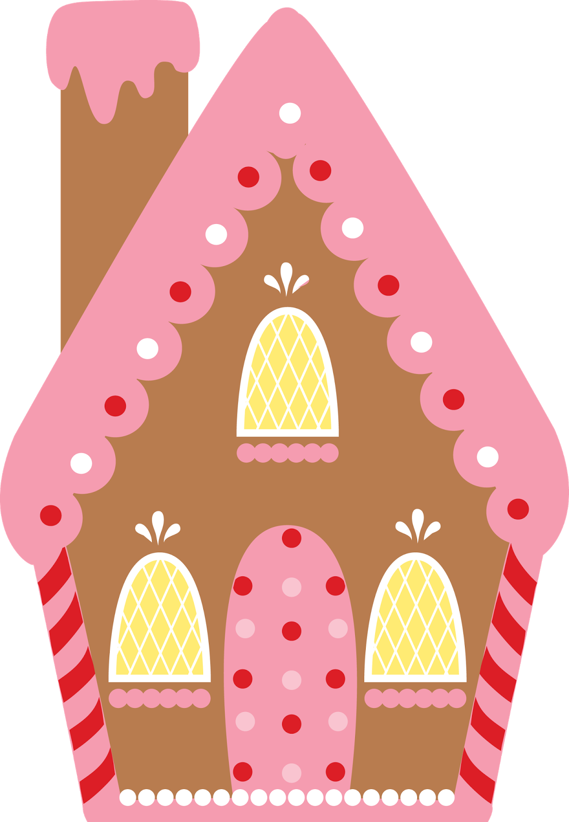 María José Argüeso - Gingerbread House Clipart Pastel (1109x1600)