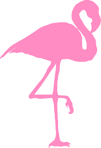 Flamingo Stencil Outline - Clip Art Flamingo (408x598)