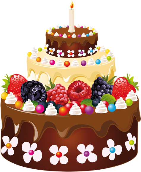 Cake Clipartsweets Clipartbirthday - 1st Birthday Cake Png (491x600)