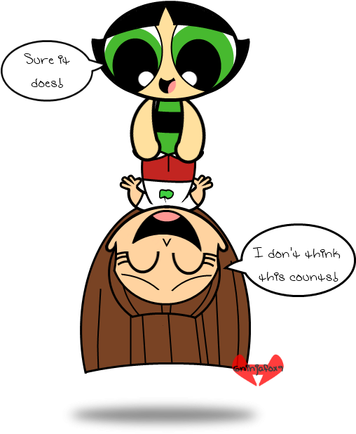 Buttercup Helping Robin Do A Handstand By 6ninjafox9 - Powerpuff Girls Robin Buttercup (554x650)