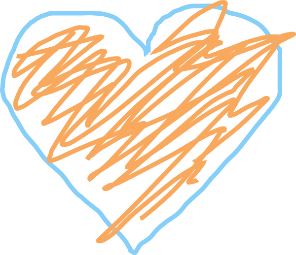 Orange And Blue Heart (600x518)