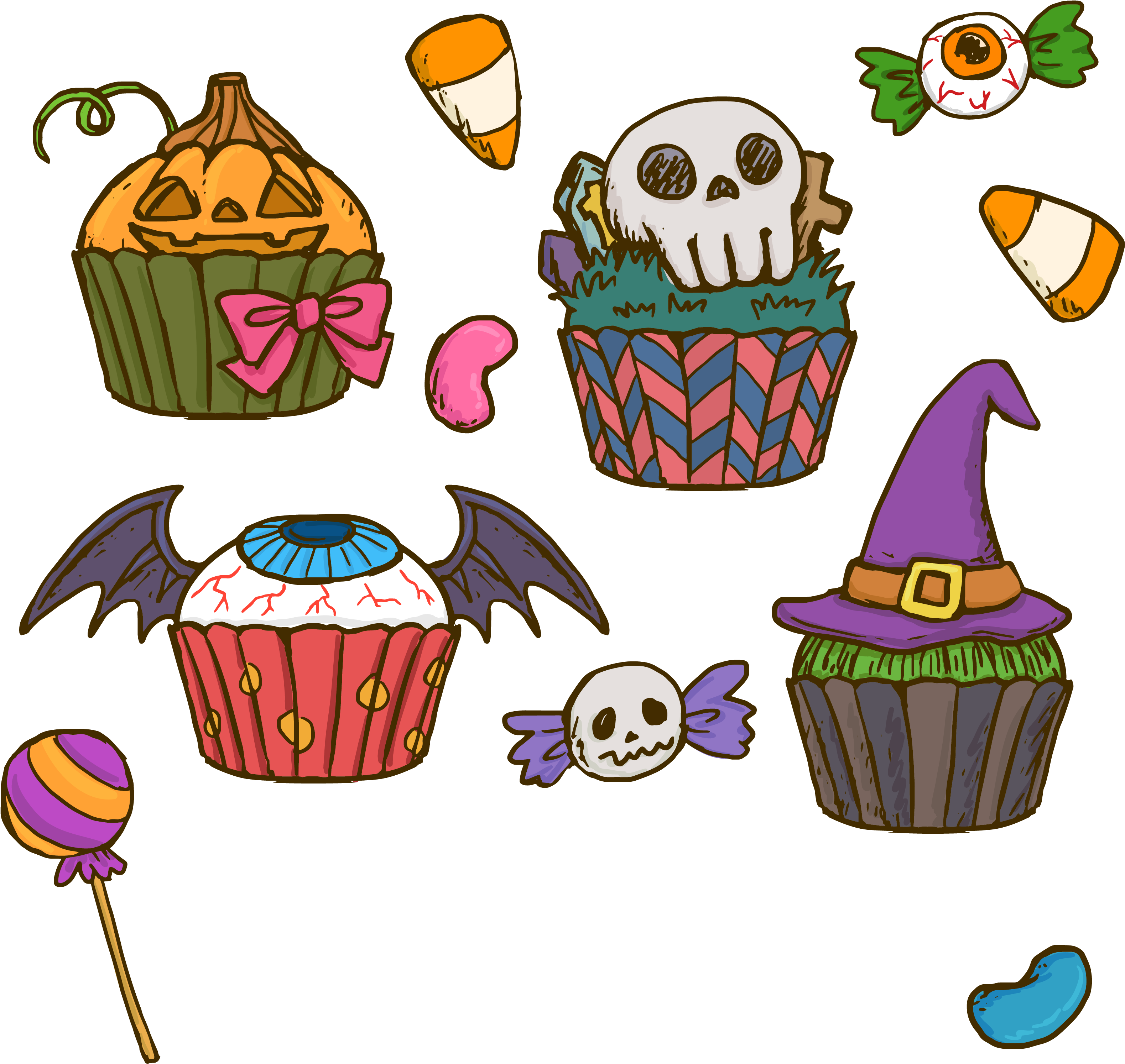 Halloween Cake Cupcake Birthday Cake Clip Art - Halloween Cake Cupcake Birthday Cake Clip Art (3579x3476)