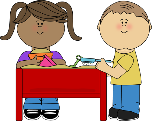 Dramatic Play Area Clip Art For Kids - Sand Table Clip Art (500x399)