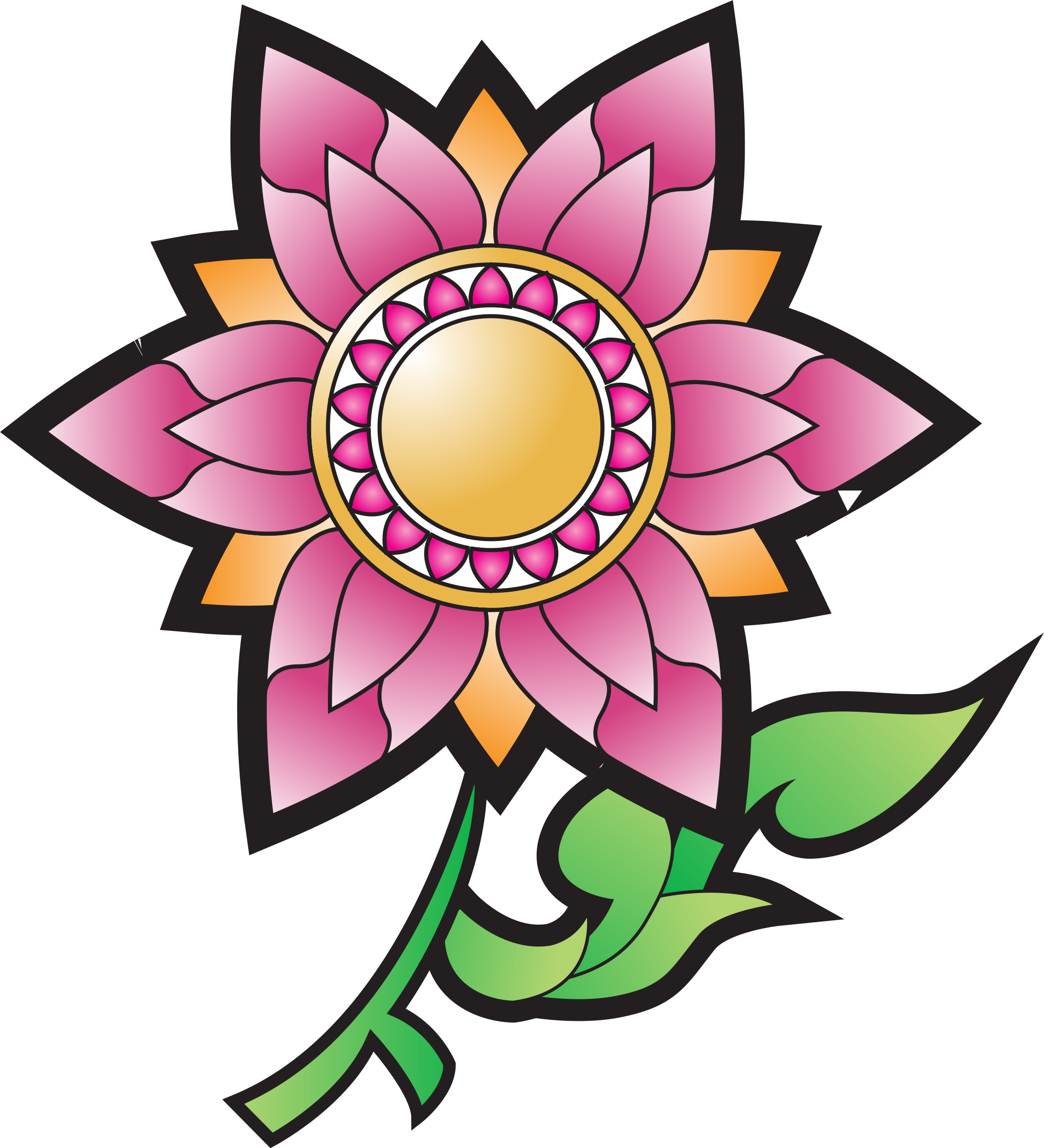 Drawing Flower Black And White Clip Art - Drawing Flower Black And White Clip Art (2184x2400)