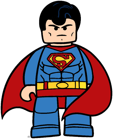 Lego Superhero Clip Art - Superman Lego Clipart (450x551)