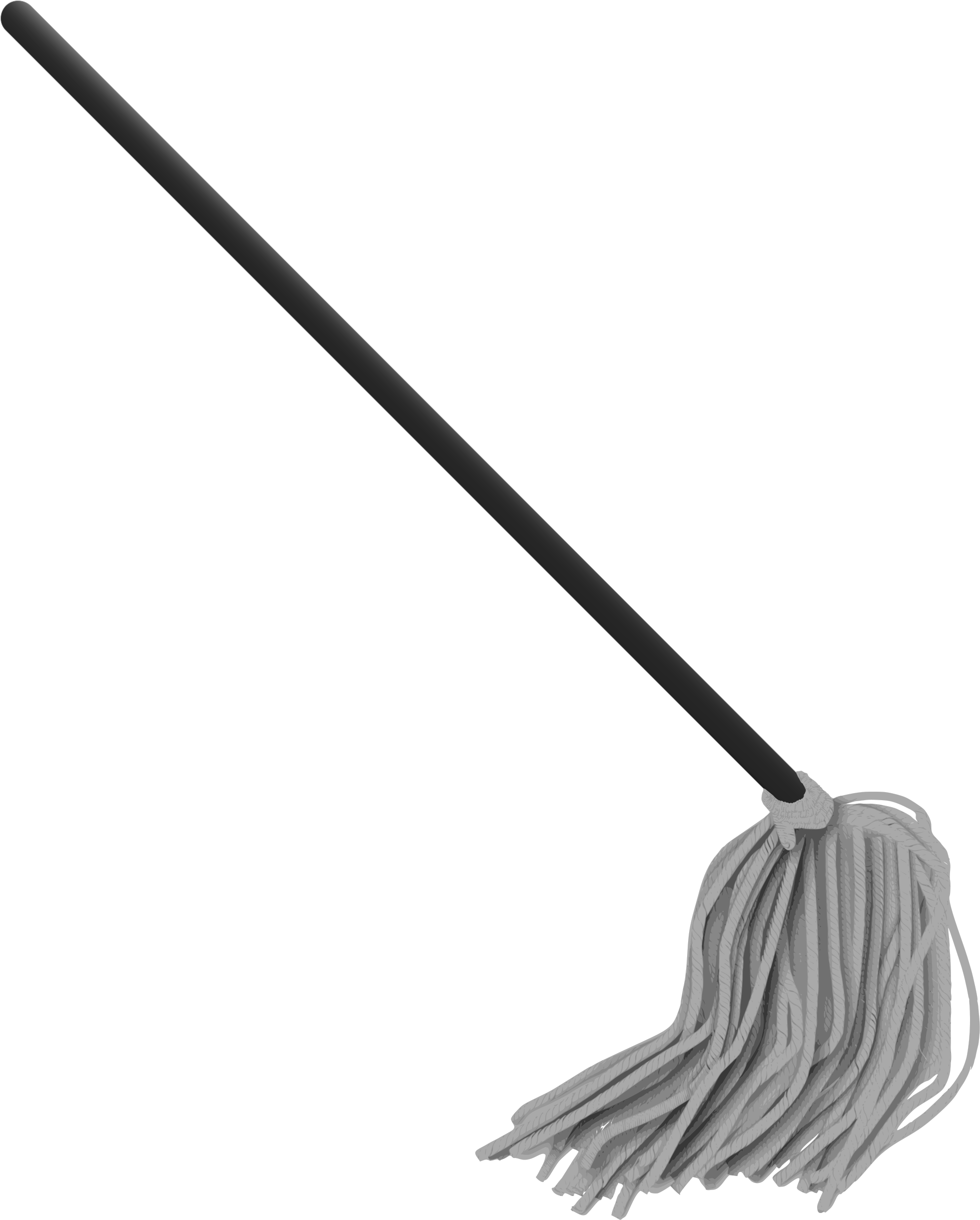 Mop Cliparts Free - Black And White Mop (2000x2480)