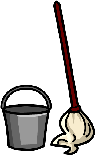 Free Mop Clip Art - Cleaning Up Spilt Milk (593x584)