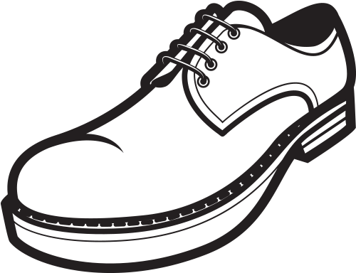 Mop Clipart Black And White Download - Shoe Clip Art Black And White (1200x628)