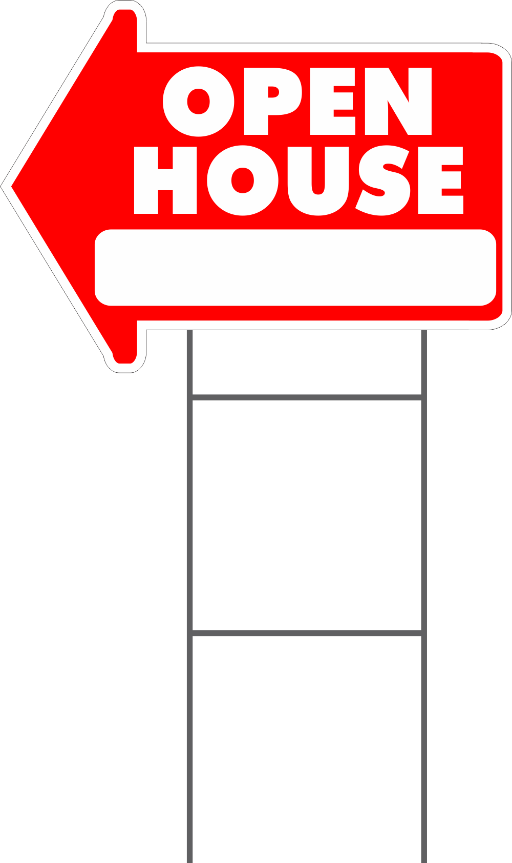 Arrow Yard Signs - Open House Yard Sign Png (1000x1683)