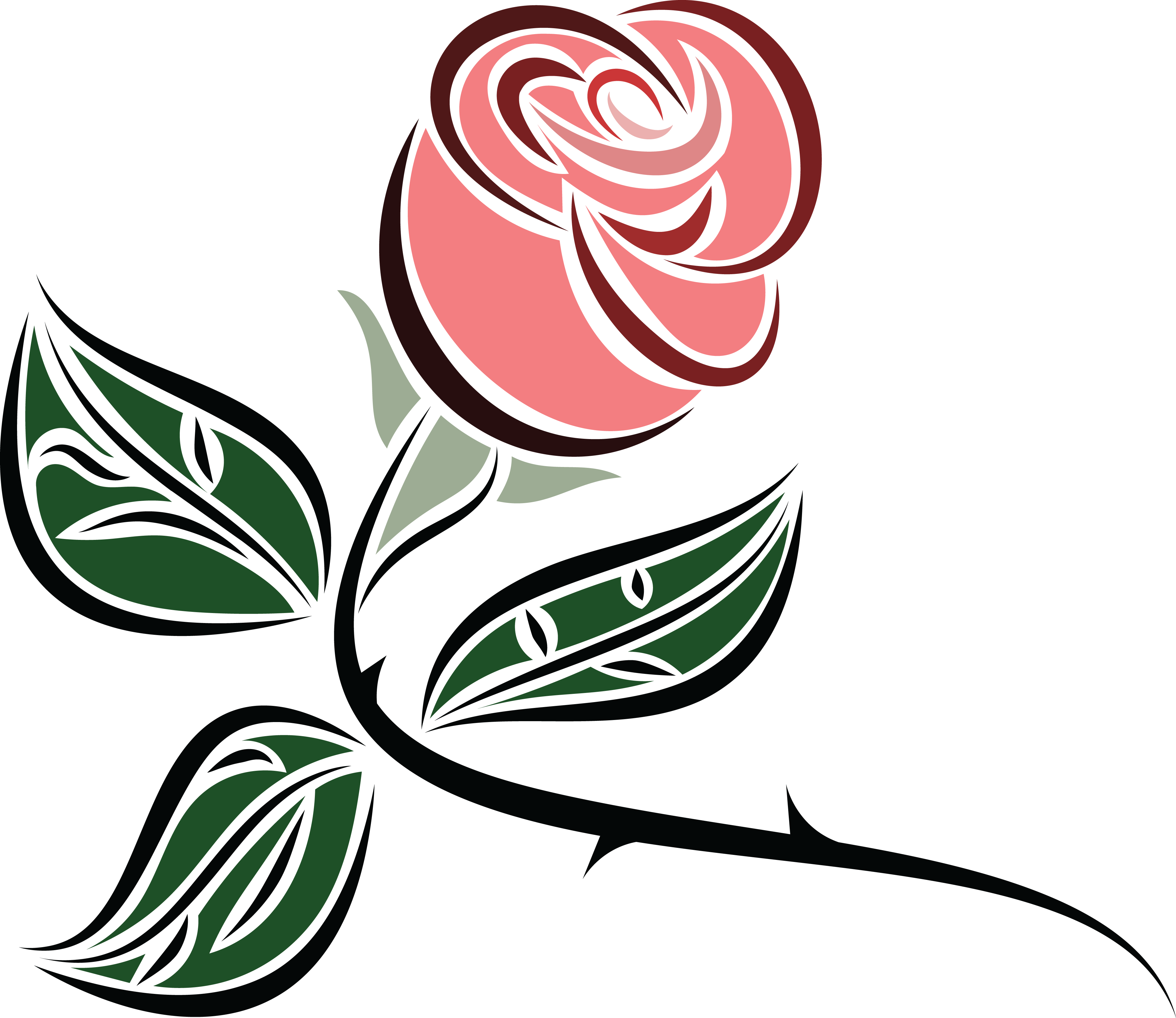 Free Clipart Of A Pink Rose - Desenho De Rosas Png (4000x3464)