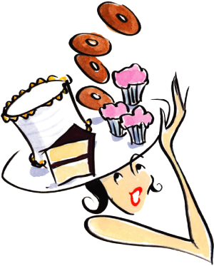 Cici Wearing A Cake Hat - Crazy Cakes Logo (350x406)