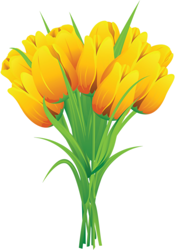 Flower Clipart - Yellow Flowers Bouquet Clipart (354x500)