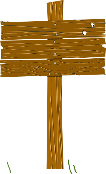Wood Sign Clip Art At Clker - Wood Sign Clipart Png (366x597)
