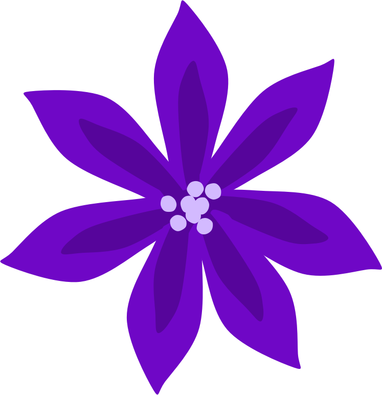 Medium Image - Purple Clip Art Flowers (747x772)