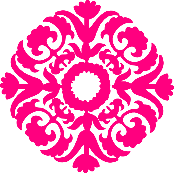 Hot Pink Flower Clipart (600x597)