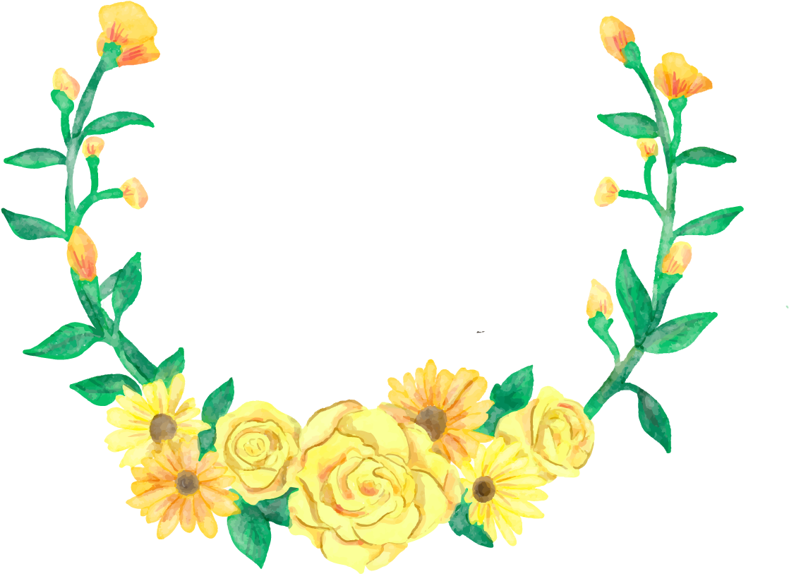 Flower Watercolor Painting Euclidean Vector Yellow - Vector Graphics (1400x980)