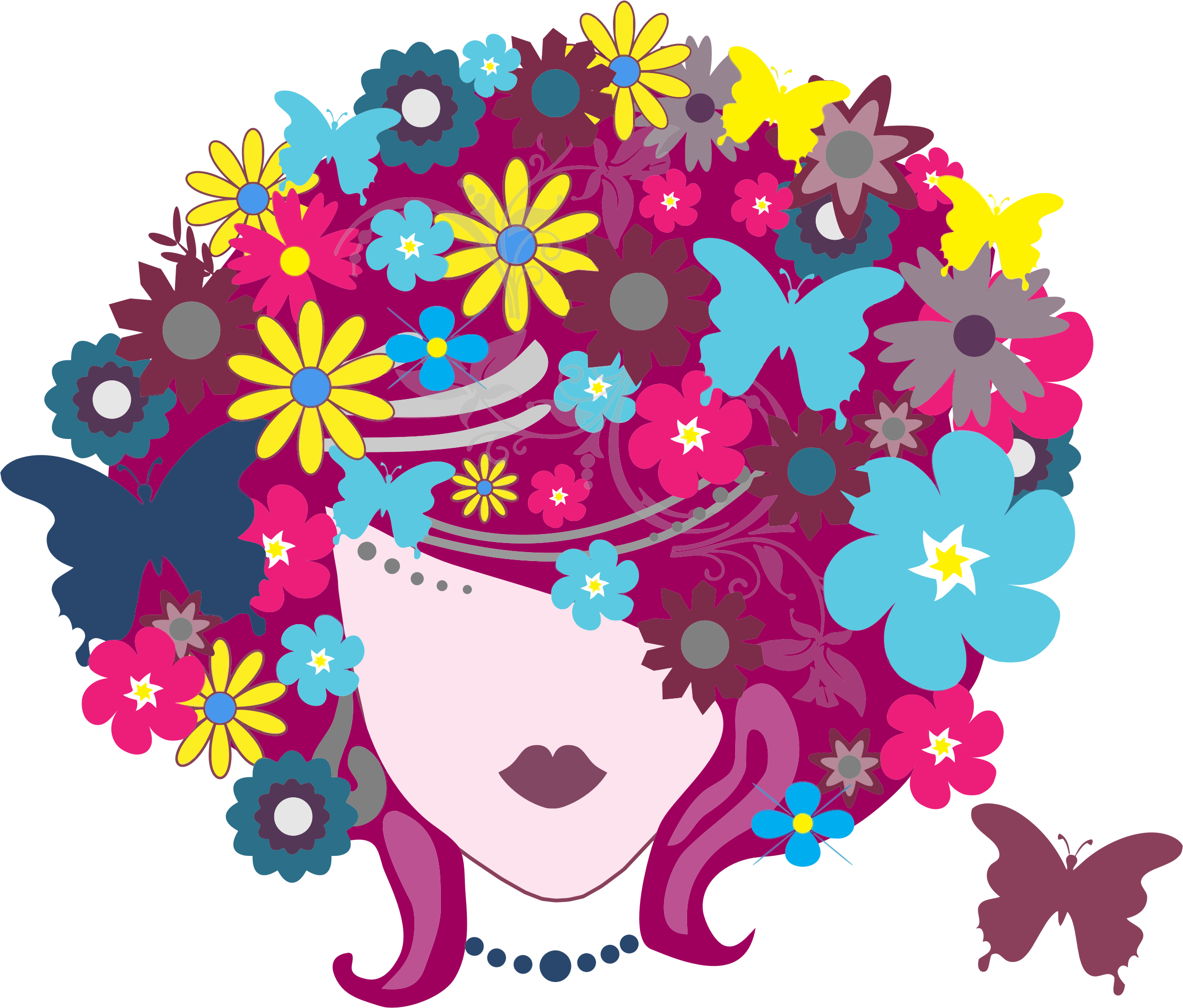 Medium Image - Mujeres Con Mariposas En El Cabello (2364x2014)