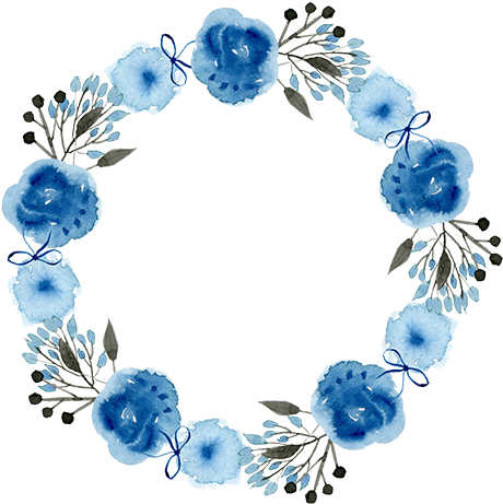 Imagens Floral Em Png Para Baixar - Blue Watercolor Wreath Png (500x500)