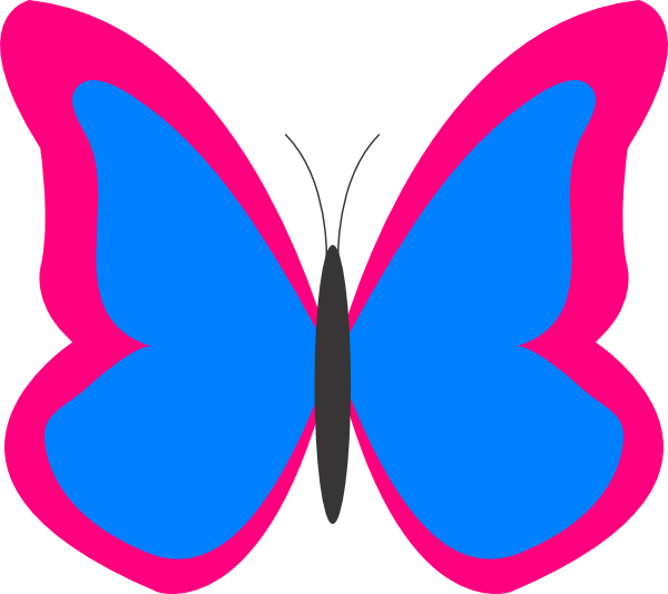 Bright Butterfly2 Clip Art - Bright Flower Clipart (600x533)