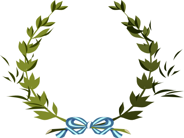 Wreath With Ribbon Clip Art At Clker - Delicate Ivy Wreath And Bow Name With Monogram A Tote (600x449)