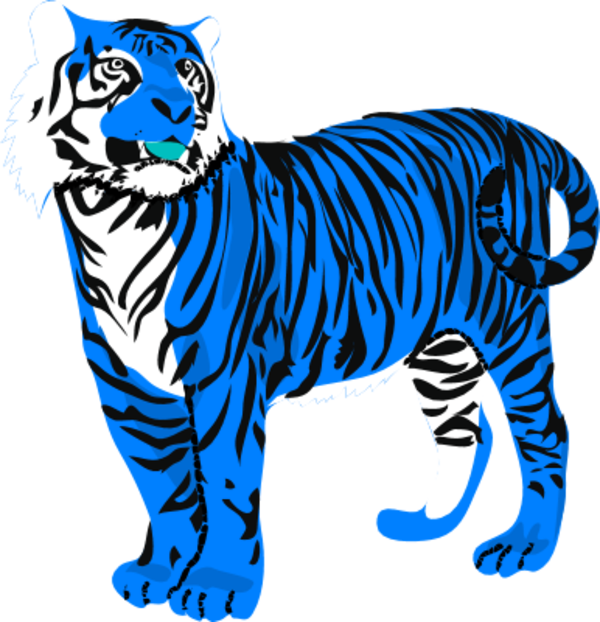 Tiger Clipart Blue - Tiger Clipart (600x622)
