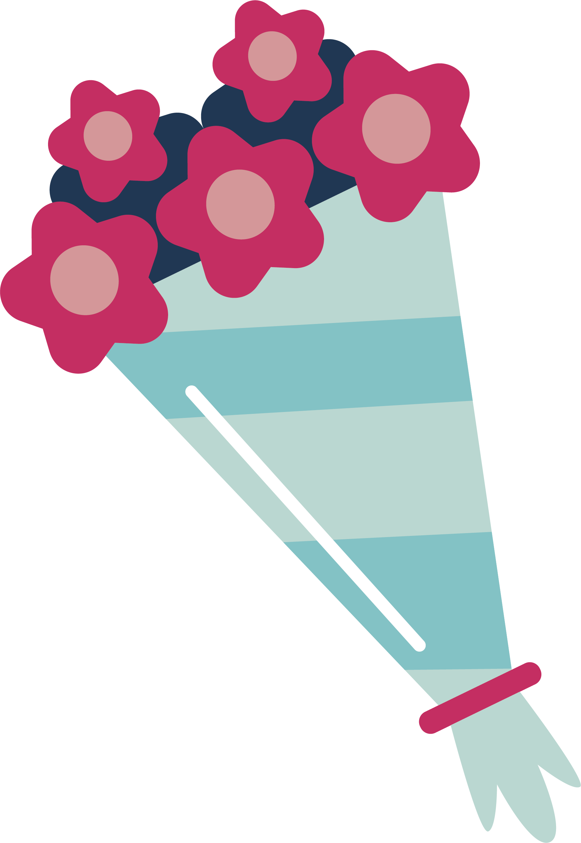 Flower Bouquet Wedding Bride Clip Art - Flower Bouquet Wedding Bride Clip Art (1863x2701)