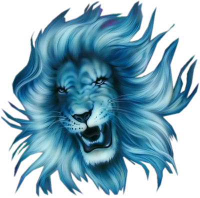 Tattoo - Blue Lion Png (400x396)