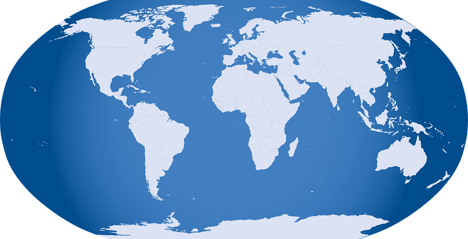 Ingenious Inspiration Ideas World Map Clipart Blue - Blue Map Of The World (960x492)