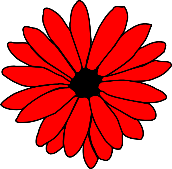 Red Flower - Clip Art Flower (600x590)