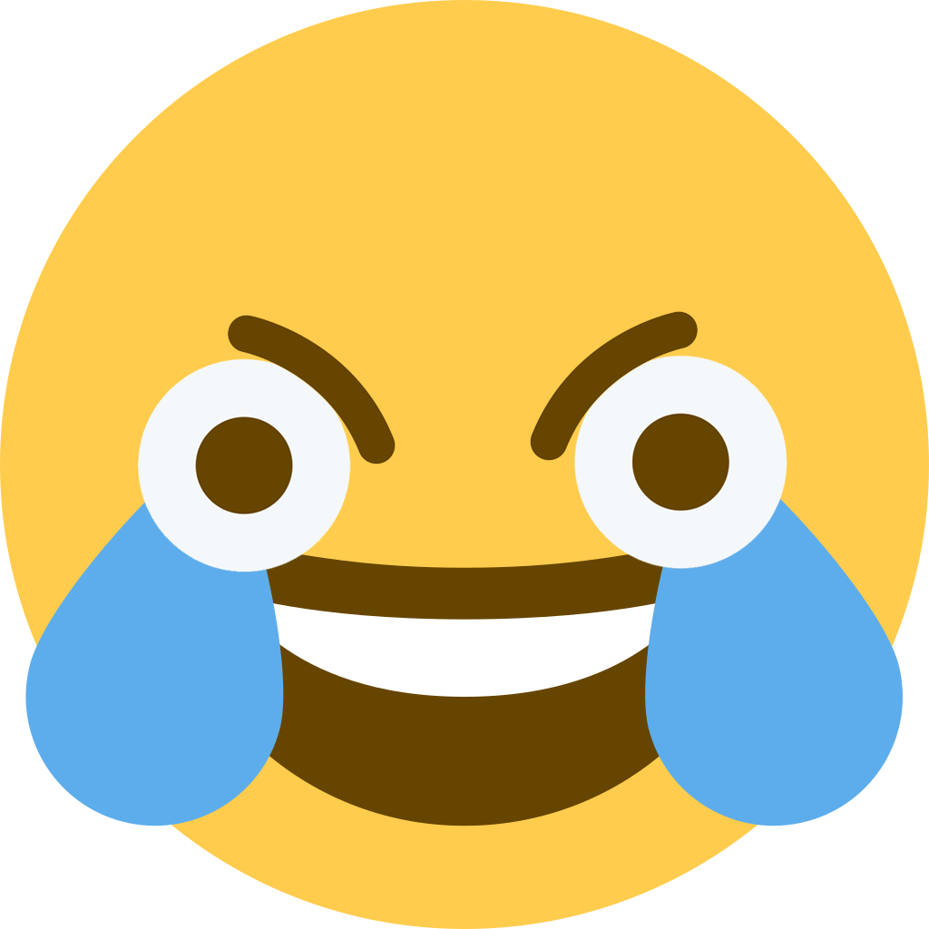 Yellow Face Nose Beak Head Emoticon Clip Art Smile - Open Eye Crying Laughing Emoji (1024x1024)