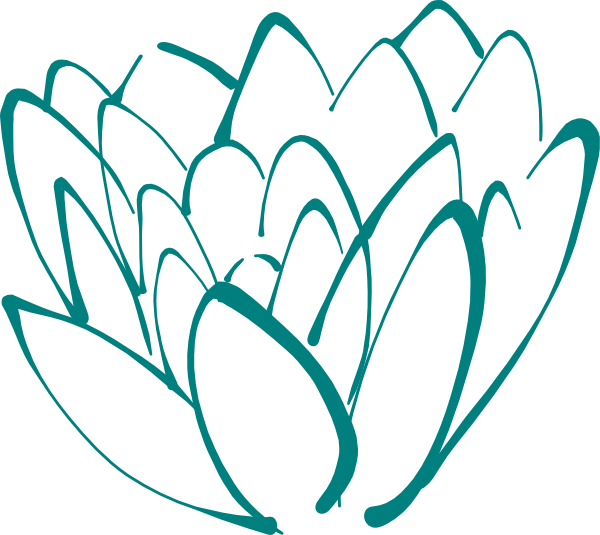 Teal Lotus Clip Art At Clker - Png Flores En Vector (600x535)