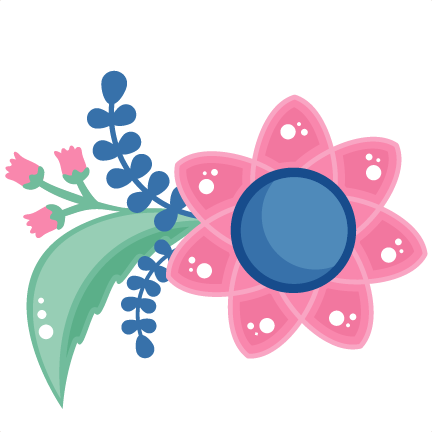 May Flowers Clip Art Free For Kids - Blue And Pink Flower Png (432x432)