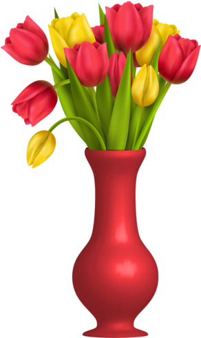 1 - Vector Paint Flower Vase Png (293x500)