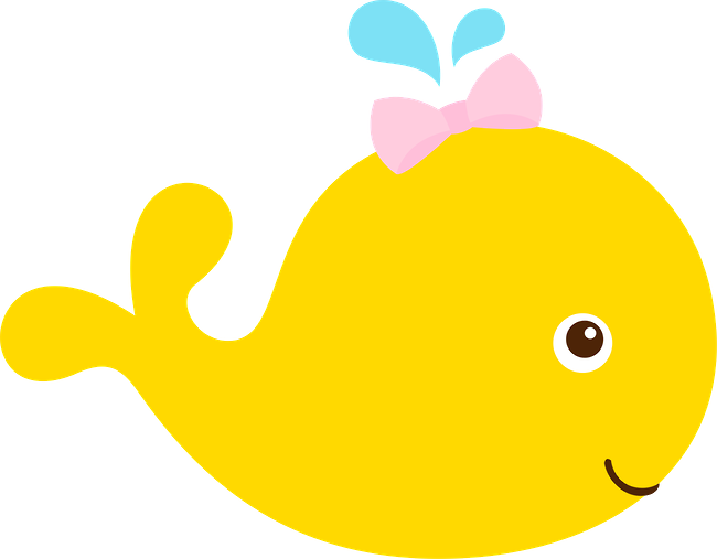 Say Hello - Yellow Whale Clipart (650x507)