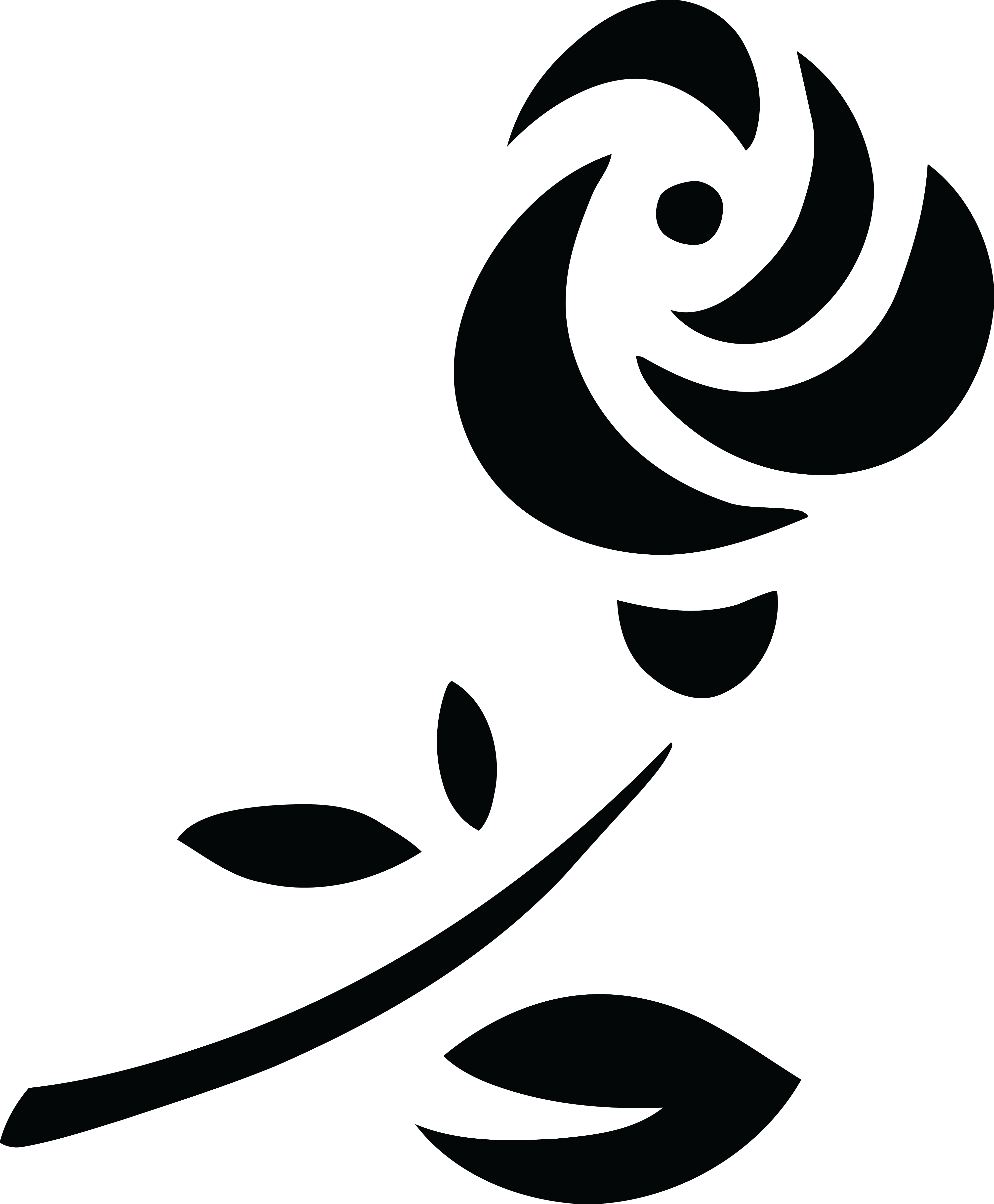 Free Clipart Of A Black And White Rose - Rose Symbol Black And White (4000x4843)