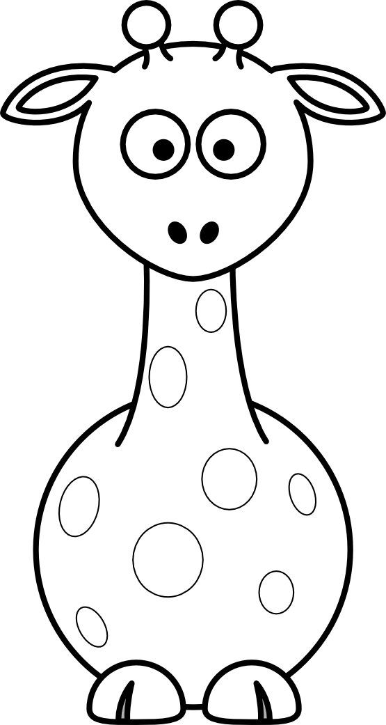 Net Clip Art Lemmling Cartoon Giraffe Black White - Cartoon Giraffe (555x1041)
