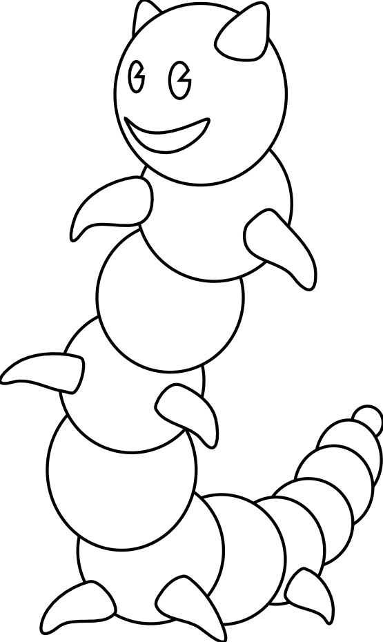 Net Clip Art Worm 14 Black White Line Art Coloring - Worm Orchid Clipart Black And White (555x930)