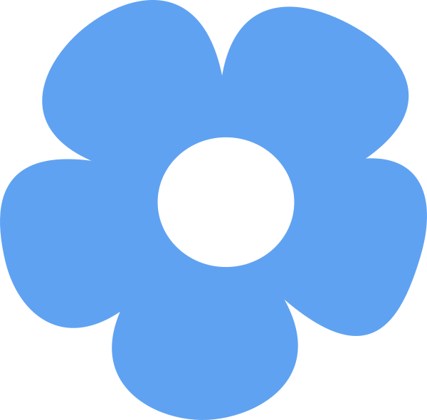 Simple Flower Azul Clip Art At Clker - Clip Art (600x590)
