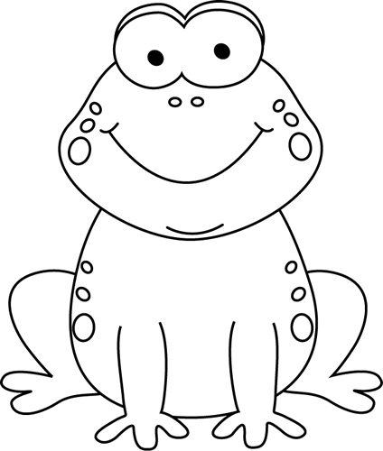 Black And White Cartoon Frog Clip Art - Clip Art Of Frog (424x500)